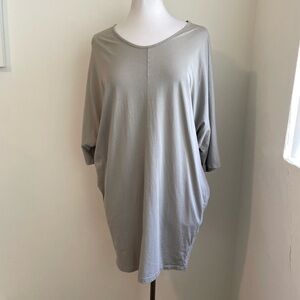 Black Crane Cotton Taupe Dress Large